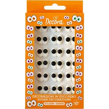 Jedlá dekorace na dort Cukrová dekorace oči, 18ks - Decora
