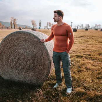 Pánské tričko TERMOVEL Pánské tričko WOOL DLR cihlová VELIKOST: L