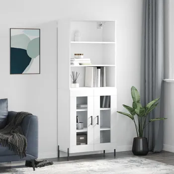 Příborník do zásuvky Skříň highboard bílá 69,5 x 34 x 180 cm kompozitní dřevo - 8720845926922