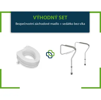 WC sedátko Výhodný set: záchodové madlo + vyvýšené sedátko Sedátko: Bez víka