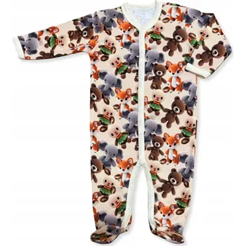 Kojenecký overall OVERAL overal na spaní s rozepínáním po celé délce, velikost 110, dětské pyžamo PLYŠÁCI (Motivy zvířátek/postaviček)