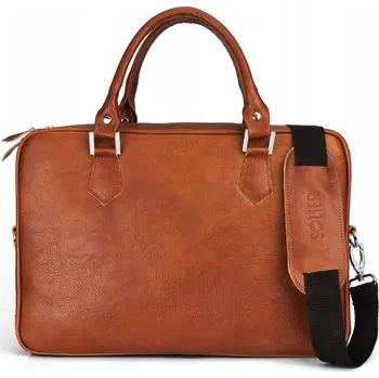 Solier taška na notebook pravá kůže, bez vzoru