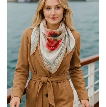 Šátek Agrafka šátek s rostlinným motivem - polyester