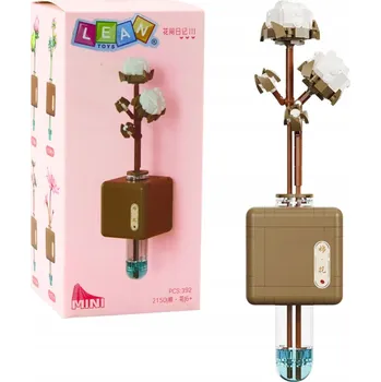 ostatní stavebnice STAVEBNICE VĚTVIČKA KVĚT BAVLNY V LAHVIČCE, SADA 392 KUSŮ.