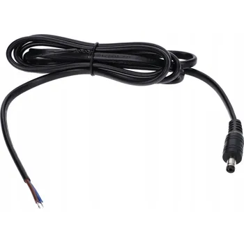 DC konektor 5.5x2.1 5A, černý kabel, délka 150 cm, 18AWG