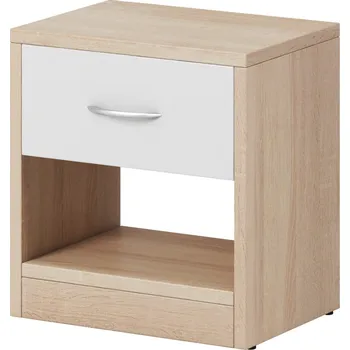 Noční stolek Noční stolek Naka 39 cm bílý/dub Sonoma