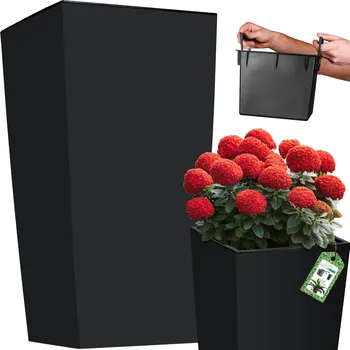 Květináč Květináč plast šedý Deco4Home 26 cm x 26 x 50 cm