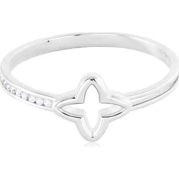 Prsten Leru Prsten Čtyřlístky ze zlata s bílými zirkony 2 varianty Velikost a váha prstenu: 56 bílé zlato (váha 1,46g)