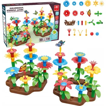 ostatní stavebnice STAVEBNICE KVĚTINY ZAHRADA KVĚTINOVÁ KREATIVNÍ SADA DIY 148 KUSŮ