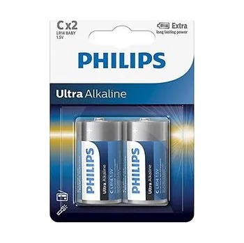 Článková baterie PHILIPS ULTRA Jednorázová alkalická baterie C, 2-pack (LR14E2B/10)