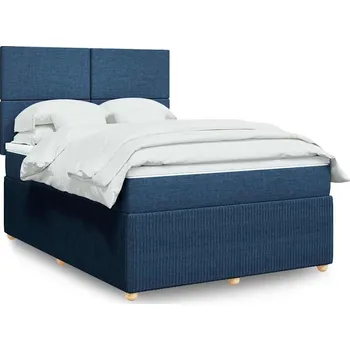 Nábytek vidaXL Box spring postel s matrací 140x200 cm textil [3292072] Barva: Modrá