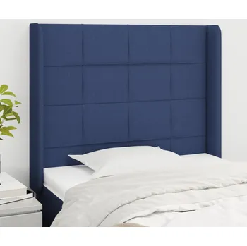 Čelo postele typu ušák modré 83x16x118/128 cm textil - 8720287274247