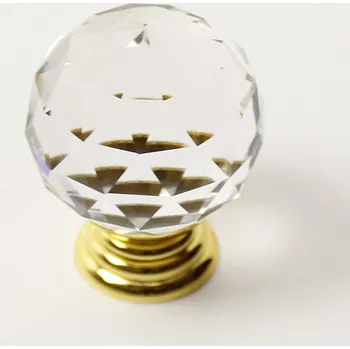 85001 - Knopka 30mm, křišťál/zlatá (85001 - Knopka 30mm, křišťál/zlatá)