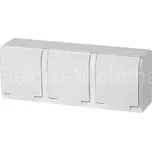 GALATEA IP44 3x zásuvka bílá 3-násobná vodorovná