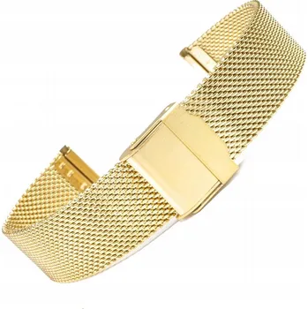 Náramek Náramek pletený Mesh 14 mm, zlatý PVD, vzor 4