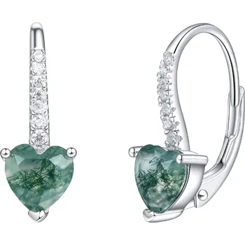 Náušnice Olivie Stříbrné náušnice MECHOVÝ ACHÁT 8925 Ag 925; ≤1,8 g.