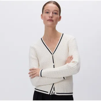 Dámský svetr Reserved - Strukturovaný kardigan s&nbsp;vysokým podílem viskózy - tělová - 628HO-02X - 628HO-02X-XL