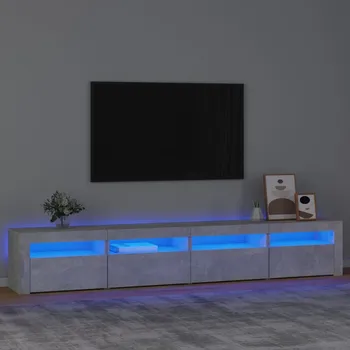 Televizní stolek TV skříňka s LED osvětlením betonově šedá 240x35x40 cm - 8720845649135
