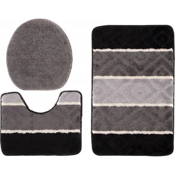 Koupelnová předložka Sada koupelnových předložek MULTI Plus - šedá/černá Rozměr koberce: 50x80 cm