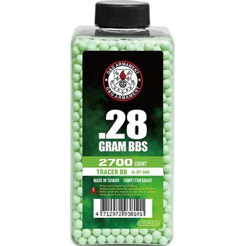 Airsoftová kulička Airsoftové kuličky G&G 0,28g, 2700bb, láhev, nasvětlovací zelené