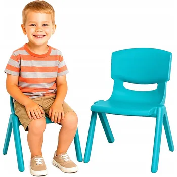 Jídelní židlička Dětská židle Židlička pro děti Tyrkysová Plastová SOLIDNÍ
