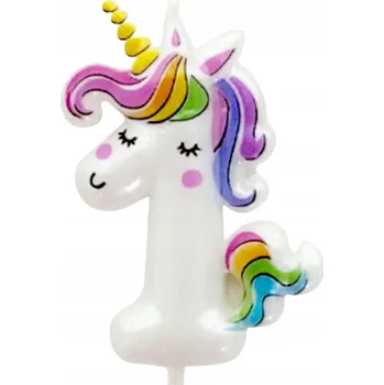 Dortová svíčka Svíčka na dort číslice jednorožec narozeniny Kouzelný Pegas číslice 1