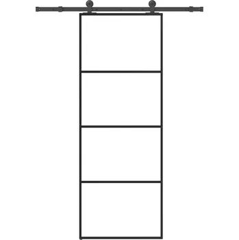 Vchodové dveře Posuvné dveře s kováním 76x205 cm ESG sklo a hliník - 8721158828750
