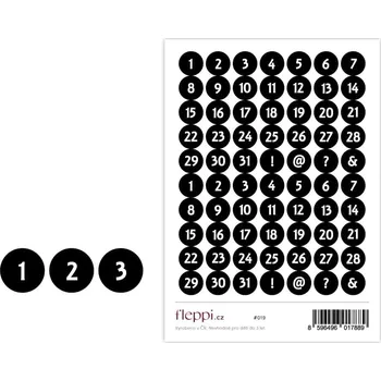 samolepka Fleppi Samolepky Čísla | Black & White