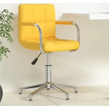 Otočná kancelářská židle hořčicově žlutá textil - 8720286531167