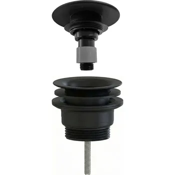 Odvodňovací žlab CERANO - Umyvadlová výpusť - 5/4“ click-clack - univerzální - neuzavíratelná - plast - černá matná
