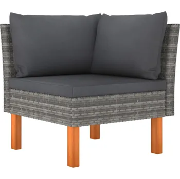 Zahradní pohovka Rohová sedačka polyratan a masivní eukalyptové dřevo - 8720286208137