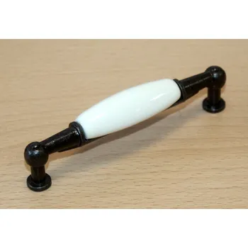 Nábytkové kování 11023 úchyt 96mm zinek-porc./béžový