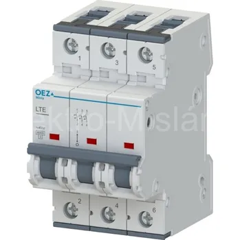 Jistič LTE-10C-3 jistič 6kA In 10A,Ue AC 230/400V/DC 216V, ch.C, 3pól, 6 kA OEZ:41943