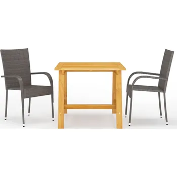 Zahradní sestava 3dílný zahradní jídelní set hnědý - 8720286335680