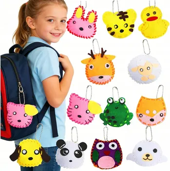 kreativní sada KREATIVNÍ SADA PRO ŠITÍ PRO DĚTI VYŠÍVÁNÍ TVORBA PŘÍVĚSKŮ 12X