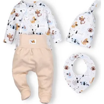 Kojenecká souprava NINI Soupravička (4ks) s polodupačkami DOGS - 62