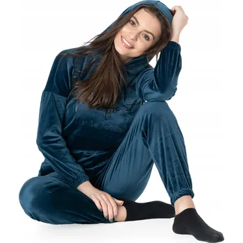 Teplákovka dámský Elitol Homewear tmavě modrý s kapucí, velikost S