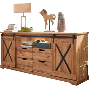 Komoda Dřevěná komoda G+K Meble III WZ-0424 dub (1034240501) (1 karton)