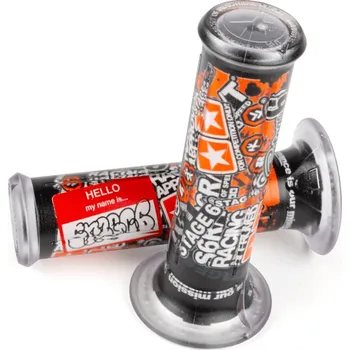 Motocyklový chránič Gripy Stage6 StickerBomb černá / oranžová