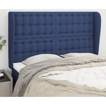 Čelo postele typu ušák modré 147x23x118/128 cm textil - 8720287262589