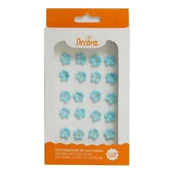 Přisada na vaření a pečení Cukrové květiny 30ks malé světle modré - Decora