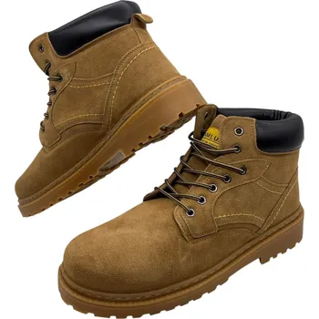 Těžké boty Sport Pánské béžové vyšší pracovní boty farmářky na šněrování Barva: Béžová, Velikost: 42