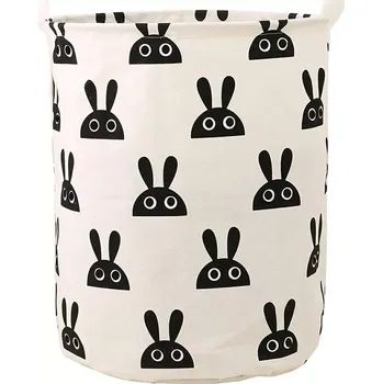 Koš na prádlo Textilní koš na hračky a prádlo s uchy