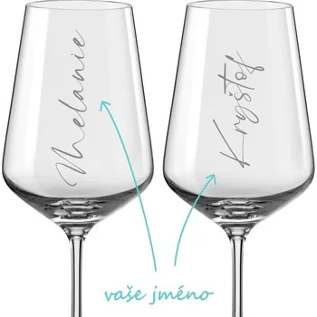 Sklenice Sklenice na víno k výročí Calligraphy style 2 ks