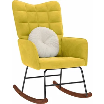 Křeslo Houpací křeslo žluté samet - 8721158362643