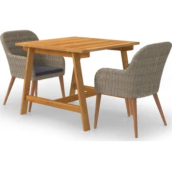 Zahradní sestava 3dílný zahradní jídelní set hnědý - 8720286335901