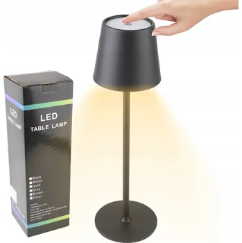 Lampička Bezdrátová LED Noční lampa CCT 3 barvy zlatá stolní dotyková křišťál