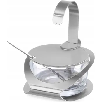 Cukřenka CUKŘENKA SKLENĚNÁ OCELOVÁ S LŽIČKOU GASTRONOMICKÁ HENDI