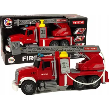 autíčko AUTOMOBILOVÝ NÁKLADNÍ AUTOMOBIL HASIČI S ŽEBŘÍKEM VODA ZVUKY SVĚTLA