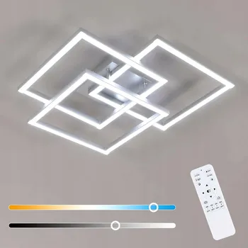 Stropní Svítidlo čtvercový Comely 62 x 9 cm stříbrný